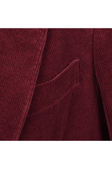 Men's Burgundy Wool Cashmere Blazer