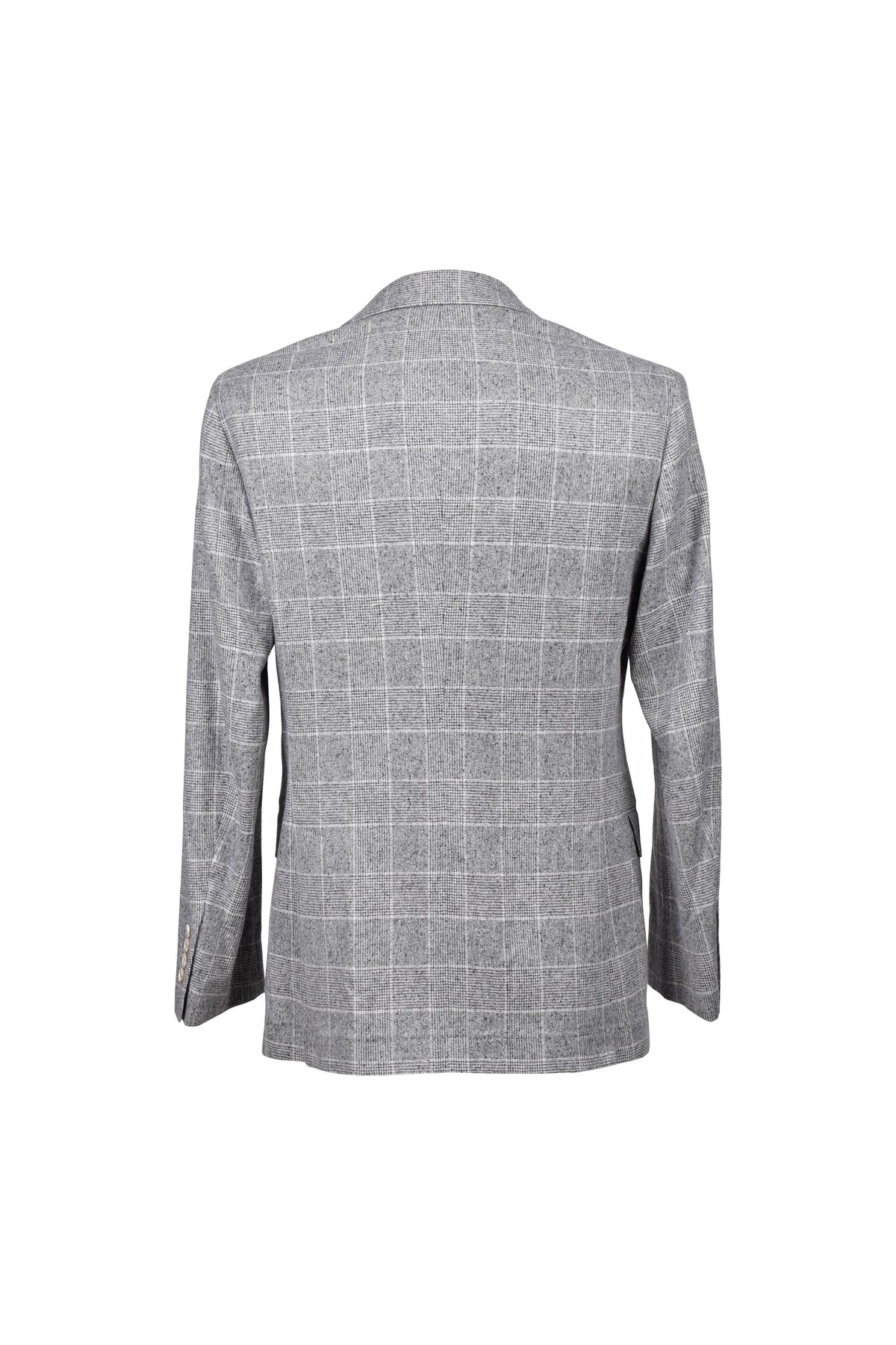 Men's Grey Silk Wool Double Breasted Blazer