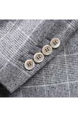 Men's Grey Silk Wool Double Breasted Blazer