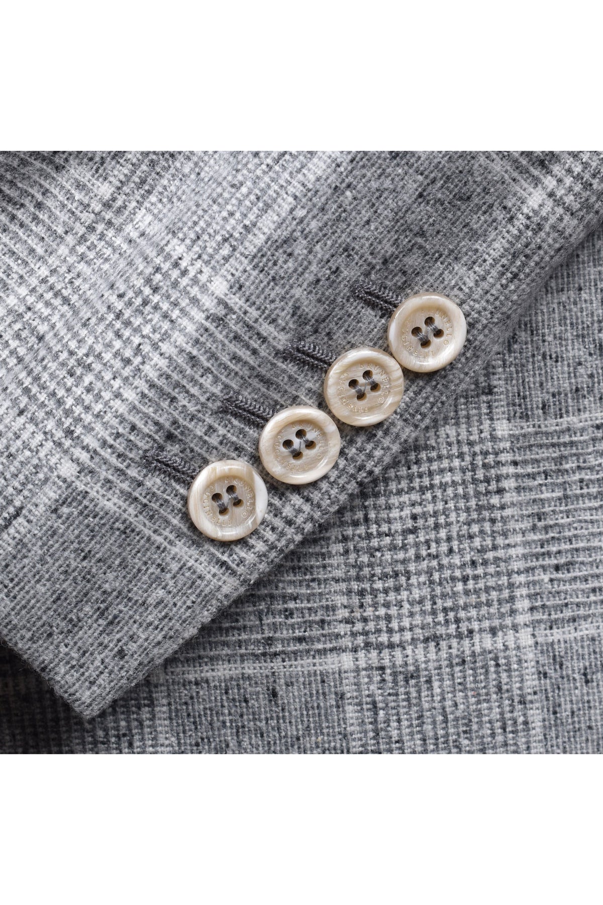 Men's Grey Silk Wool Double Breasted Blazer