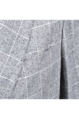 Men's Grey Silk Wool Double Breasted Blazer