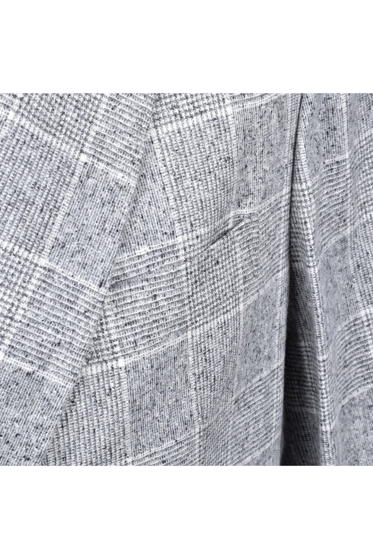 Men's Grey Silk Wool Double Breasted Blazer