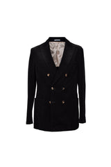 Men's Black Wool Double Breasted Suit