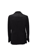 Men's Black Wool Double Breasted Suit