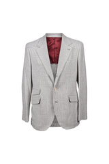 Men's Light Grey Wool Check Suit