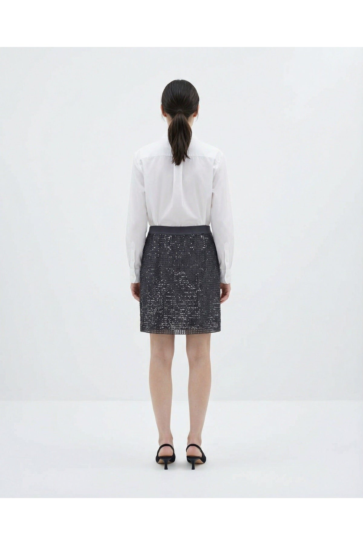 Women's Black Silk Mini Skirt