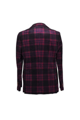 Men's Burgundy Plaid Corduroy Blazer