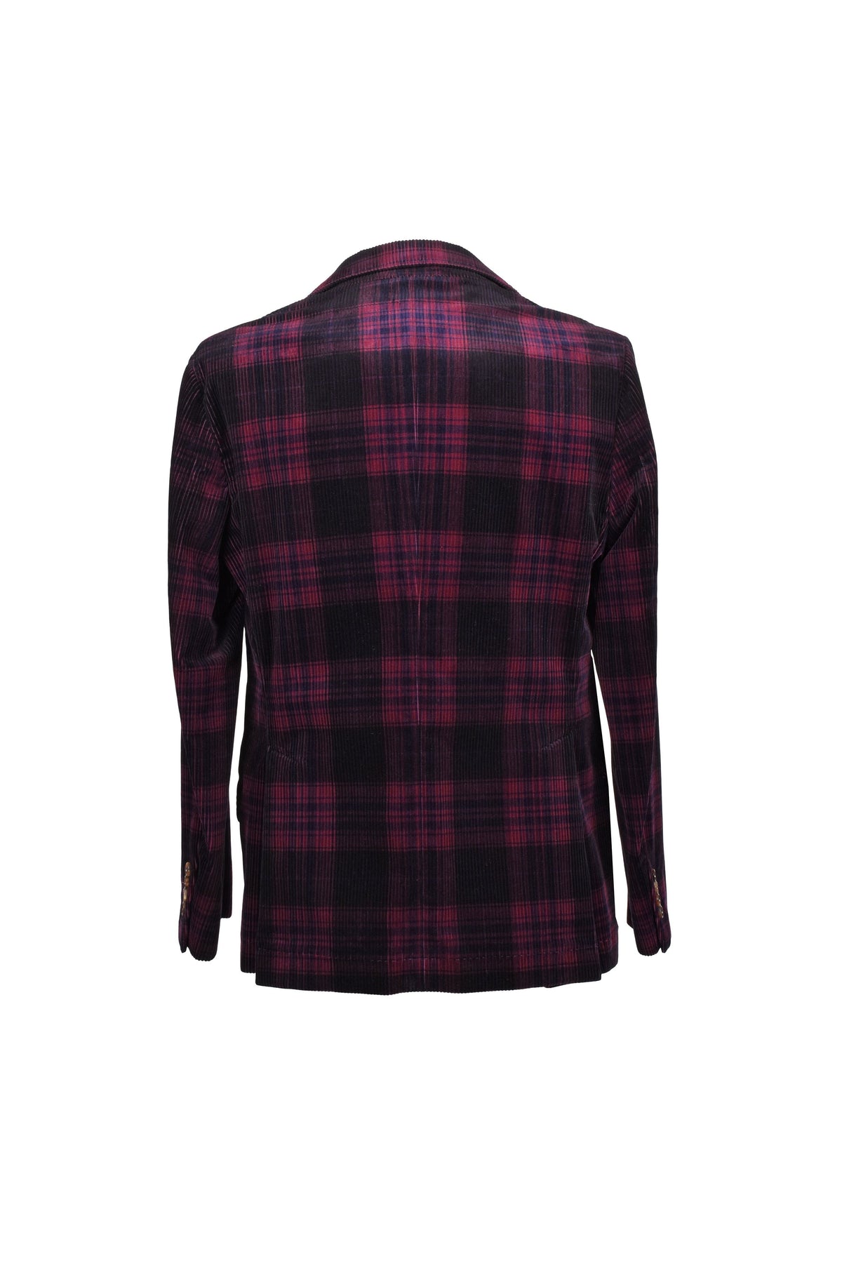 Men's Burgundy Plaid Corduroy Blazer