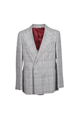 Men's Grey Wool Double Breasted Blazer