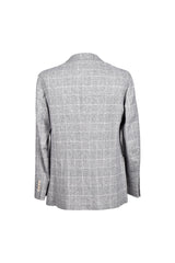 Men's Grey Wool Double Breasted Blazer