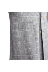 Men's Grey Wool Double Breasted Blazer