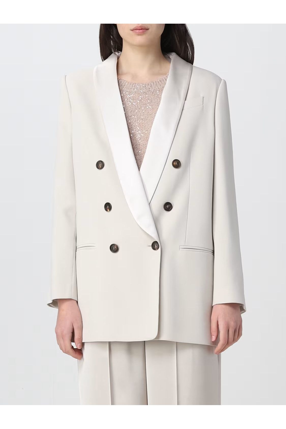 Women's Off White Double Breasted Blazer