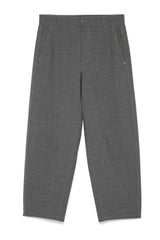 Women's Grey Wool Cropped Trousers