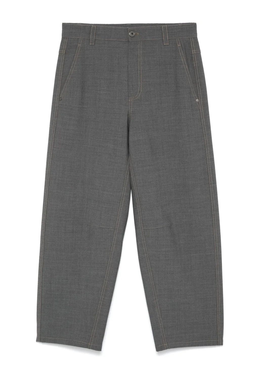 Women's Grey Wool Cropped Trousers