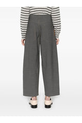 Women's Grey Wool Cropped Trousers