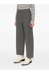 Women's Grey Wool Cropped Trousers