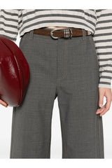 Women's Grey Wool Cropped Trousers