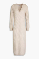 Women's Beige Wool Silk Dress