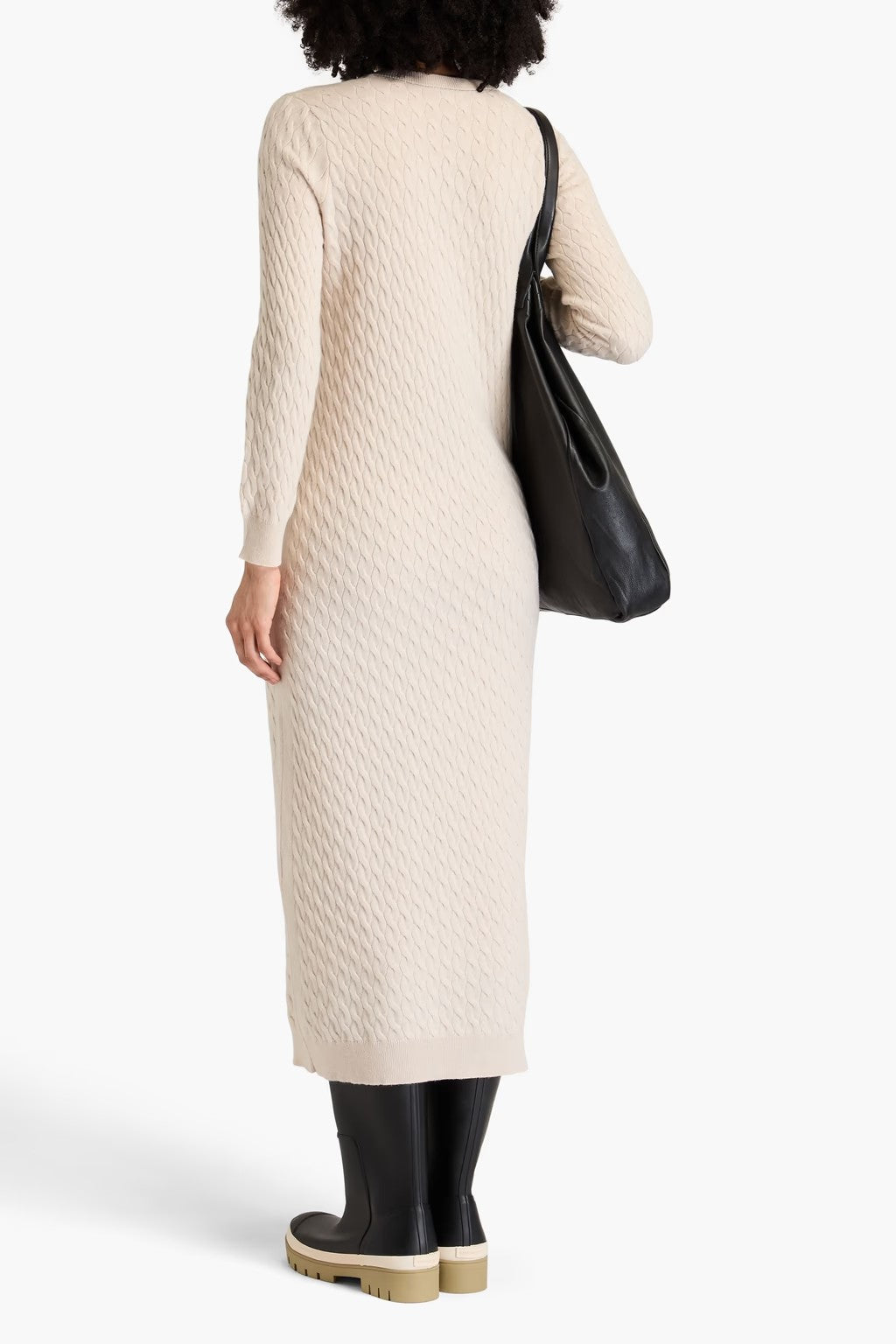 Women's Beige Wool Silk Dress