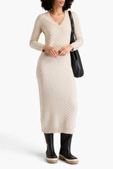 Women's Beige Wool Silk Dress