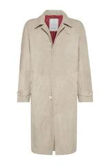Men's Light Beige Leather Coat