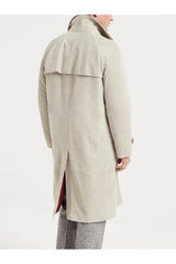 Men's Light Beige Leather Coat