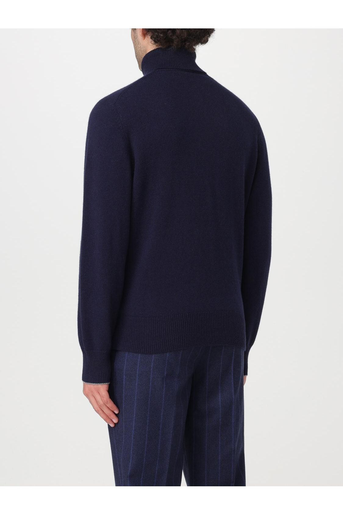 Men's Navy Cashmere Turtleneck Sweater