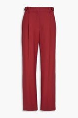 Women's Red Wool Tailored Trousers