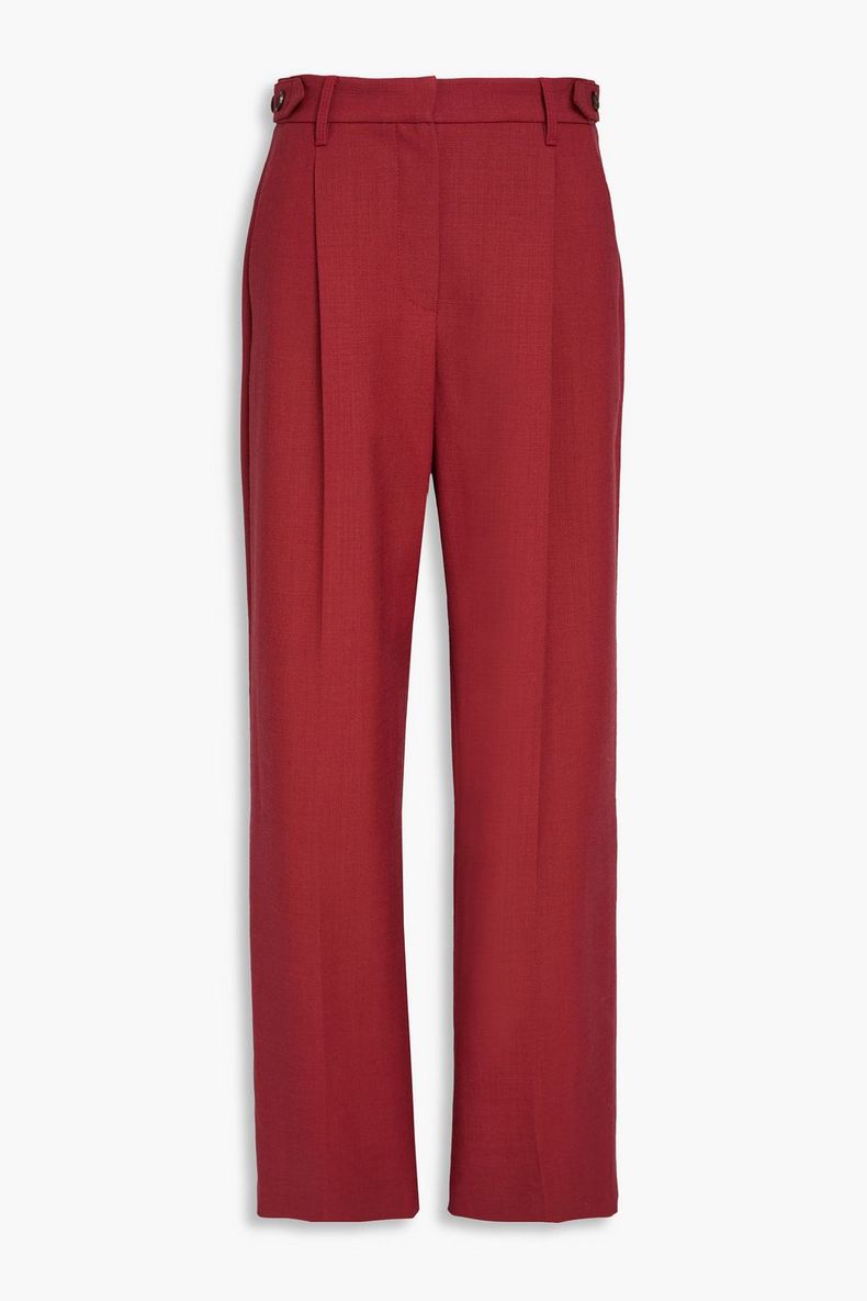 Women's Red Wool Tailored Trousers