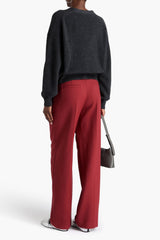 Women's Red Wool Tailored Trousers