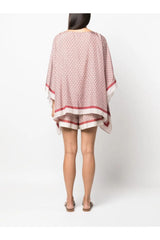 Women's Red Silk Oversized Shirt