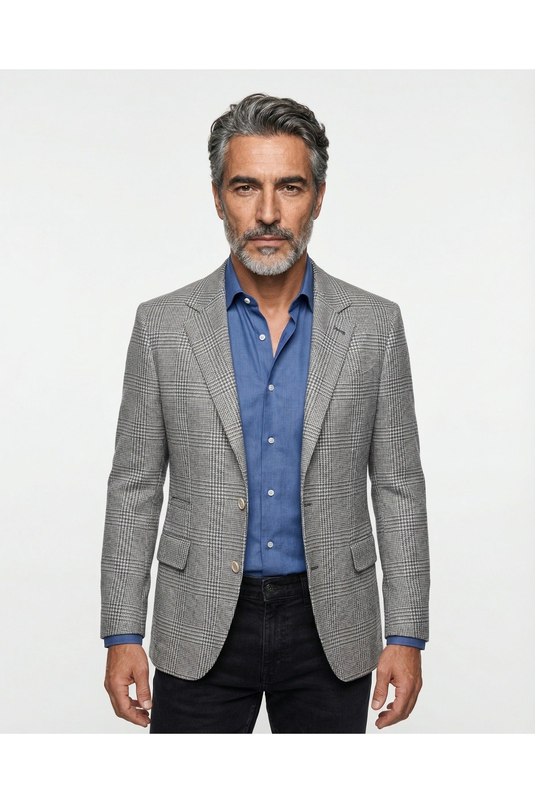Brunello Cucinelli Men's Grey Wool Blend Blazer