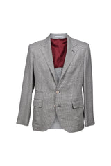 Brunello Cucinelli Men's Grey Wool Blend Blazer