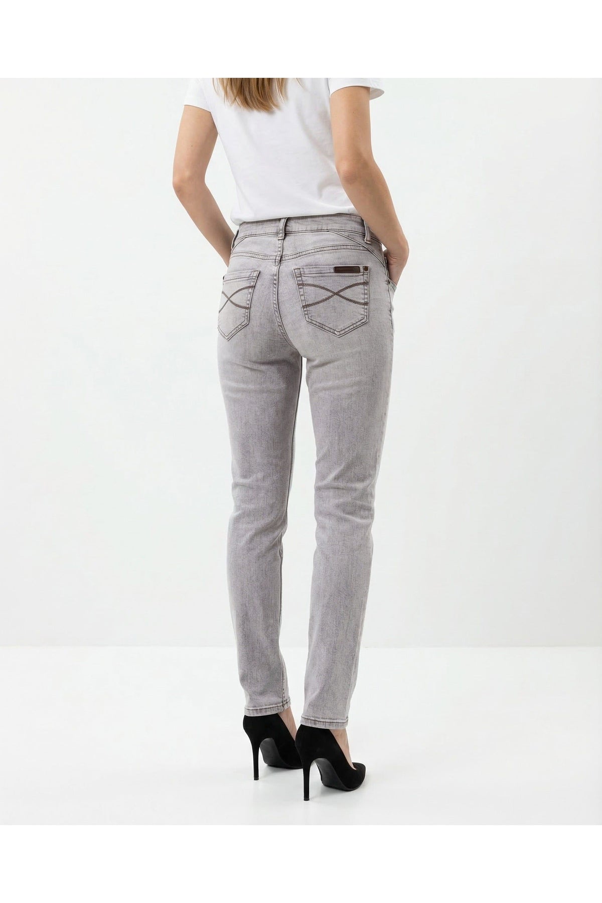 Women's Light Grey Skinny Denim Trousers