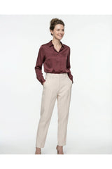 Women's Light Beige Tapered Trousers