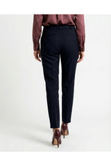 Women's Navy Tailored Cotton Trousers