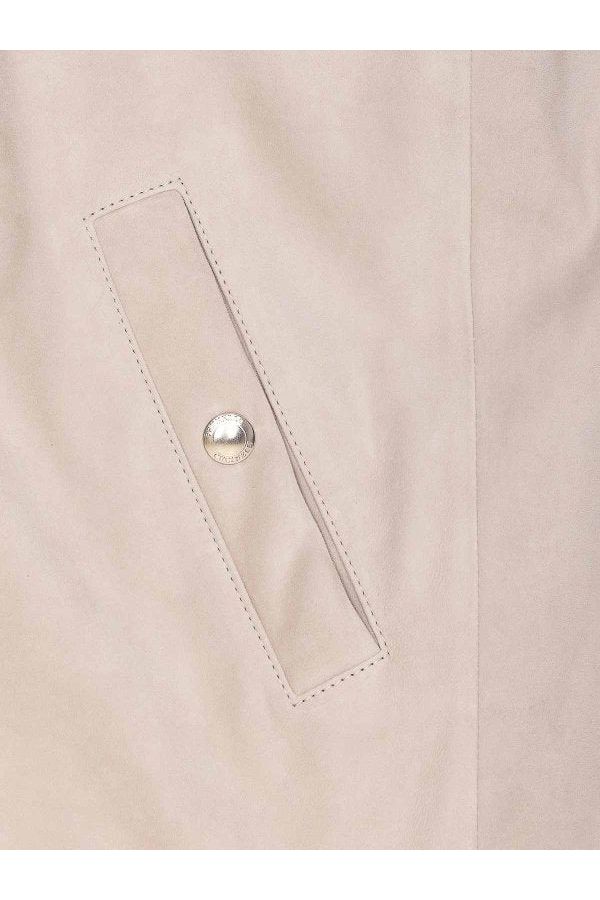 Men's Beige Leather Sleeveless Jacket