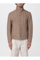 Men's Brown Linen Silk Jacket