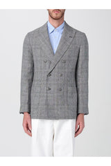 Men's Gray Plaid Double Breasted Blazer