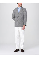 Men's Gray Plaid Double Breasted Blazer