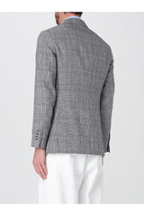 Men's Gray Plaid Double Breasted Blazer