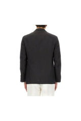 Men's Black Linen Tailored Blazer