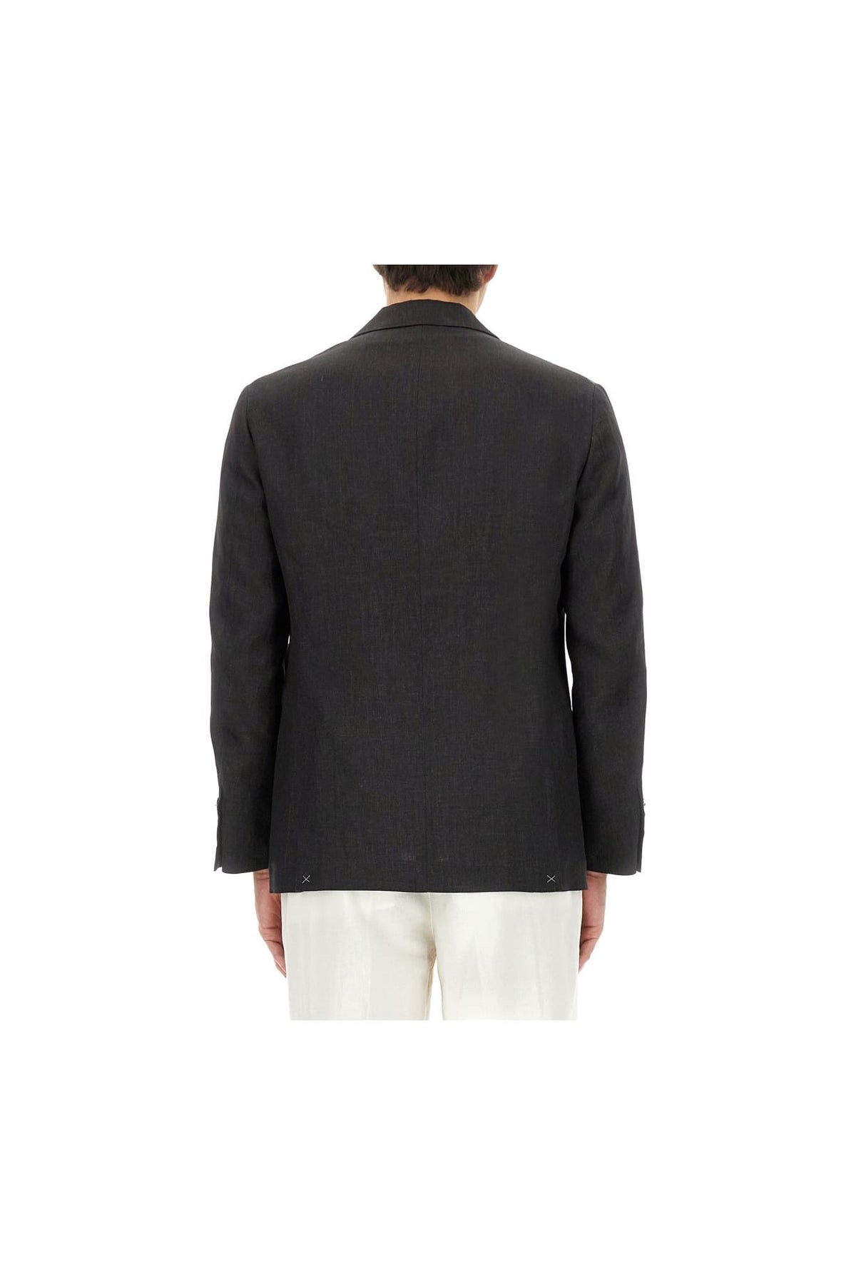 Men's Black Linen Tailored Blazer