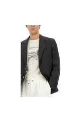 Men's Black Linen Tailored Blazer