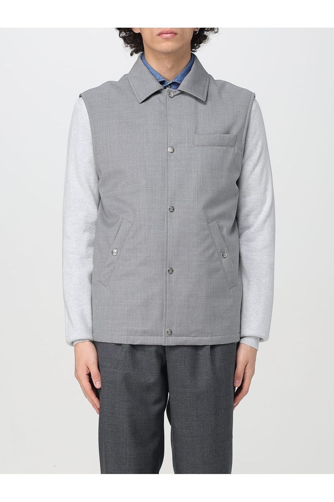 Brunello Cucinelli Men's Light Grey Wool Jacket