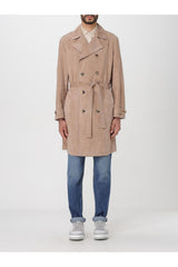 Men's Beige Suede Belted Jacket
