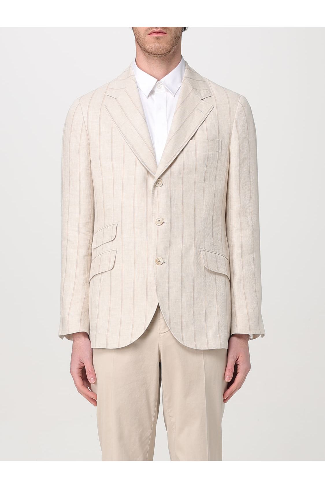 Men's Light Beige Linen Blazer