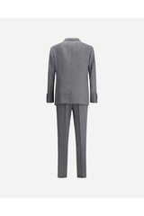 Men's Grey Linen Double Breasted Suit