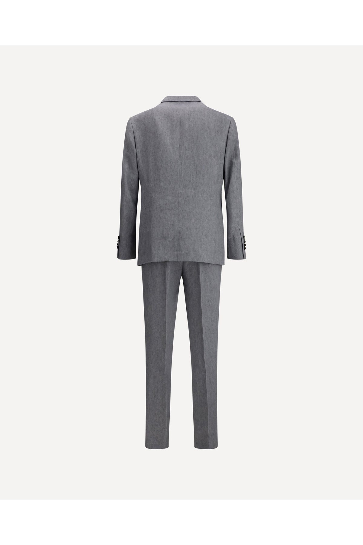 Men's Grey Linen Double Breasted Suit