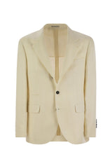 Men's Cream Linen Wool Blazer